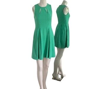 Cynthia Rowley Kelly green cutout fit and flare dress with pockets size XS